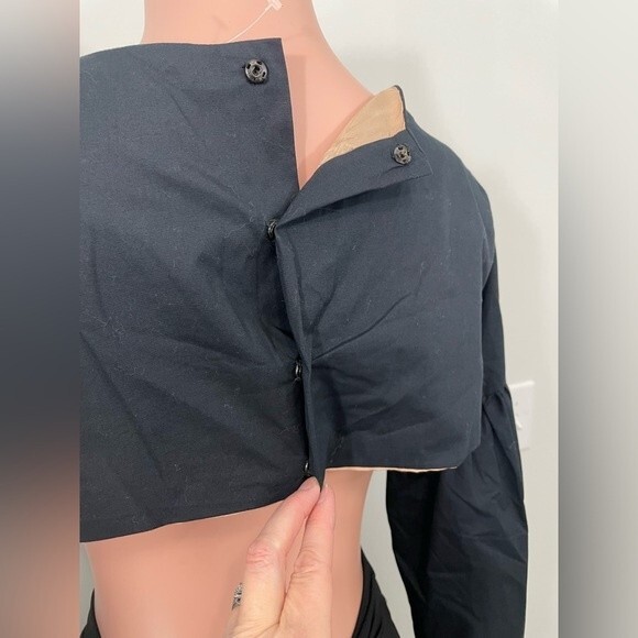 Handmade‎ in Italy Cropped Long Bell Sleeve Blouse Macri Size Small / Medium - Picture 4 of 8